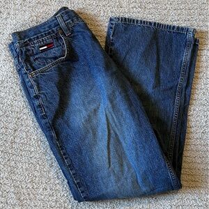 Tommy Hilfiger Men’s Dark Blue Straight Jeans with Signature Flag